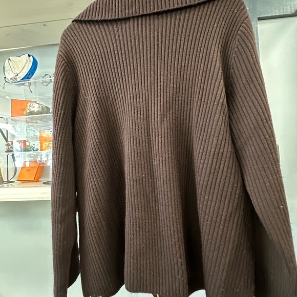 Jones New York Signature Woman Brown Zip Front Jacket Sweater – Size 3X - Picture 5 of 7